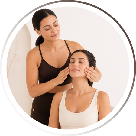 Sessão de cuidado facial guiado