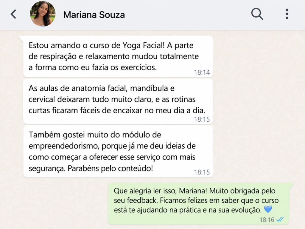 Depoimento sobre respiração, relaxamento e anatomia facial