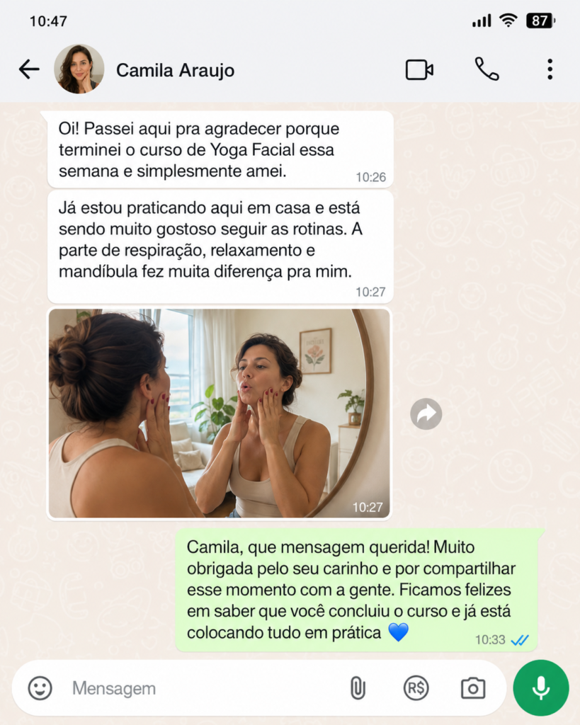 Depoimento de aluna sobre rotinas do curso